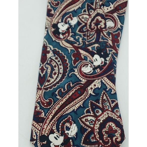 Disney Mickey Mouse Necktie Silk Tie Originals WDC Walt Disney Company Paisley - Picture 3 of 7